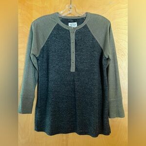 Prana henley style 3/4 length sleeve women’s knit shirt